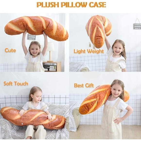 40 in 3D Simulation Bread Shape Soft Pillow Stuffed Toy  for Kids - Picture 5 of 6